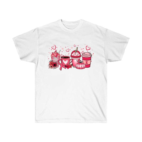 Pink Pumpkin with October Coffee Drinks T-Shirt