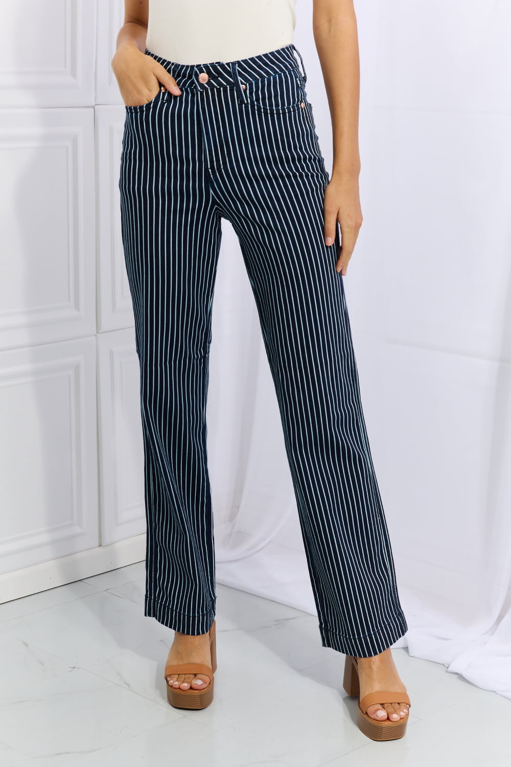 Judy Blue Cassidy Full Size High Waisted Tummy Control Striped