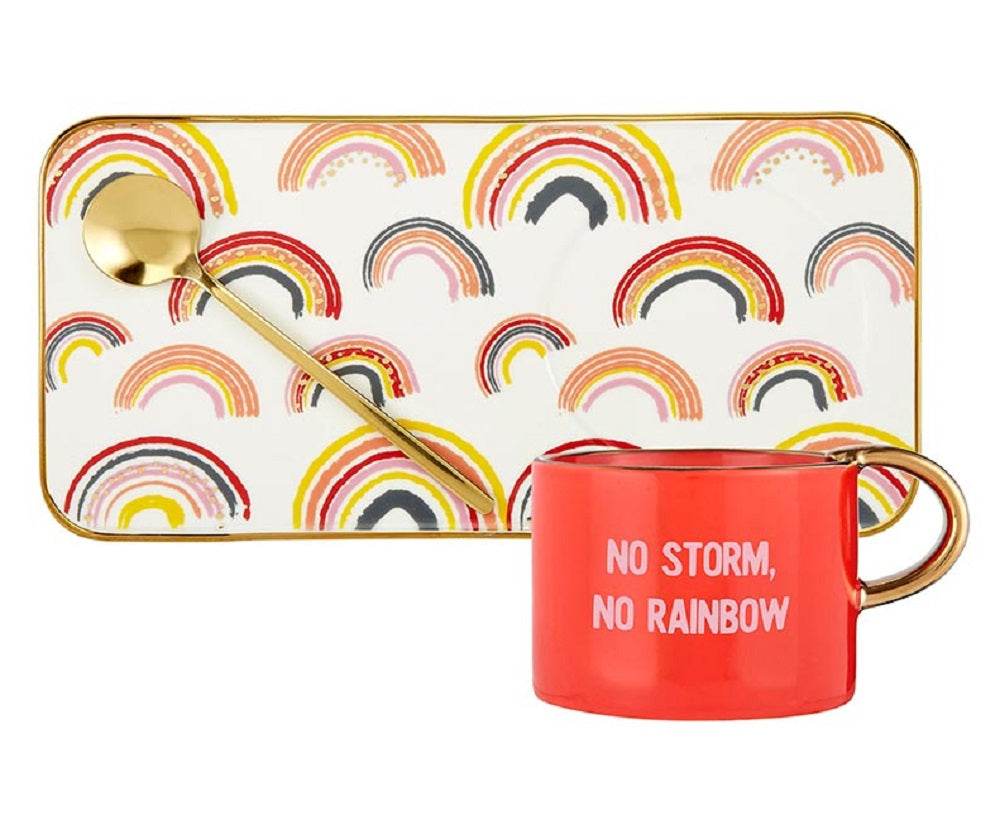 No Storm, No Rainbow Mug, Tray, & Spoon Set