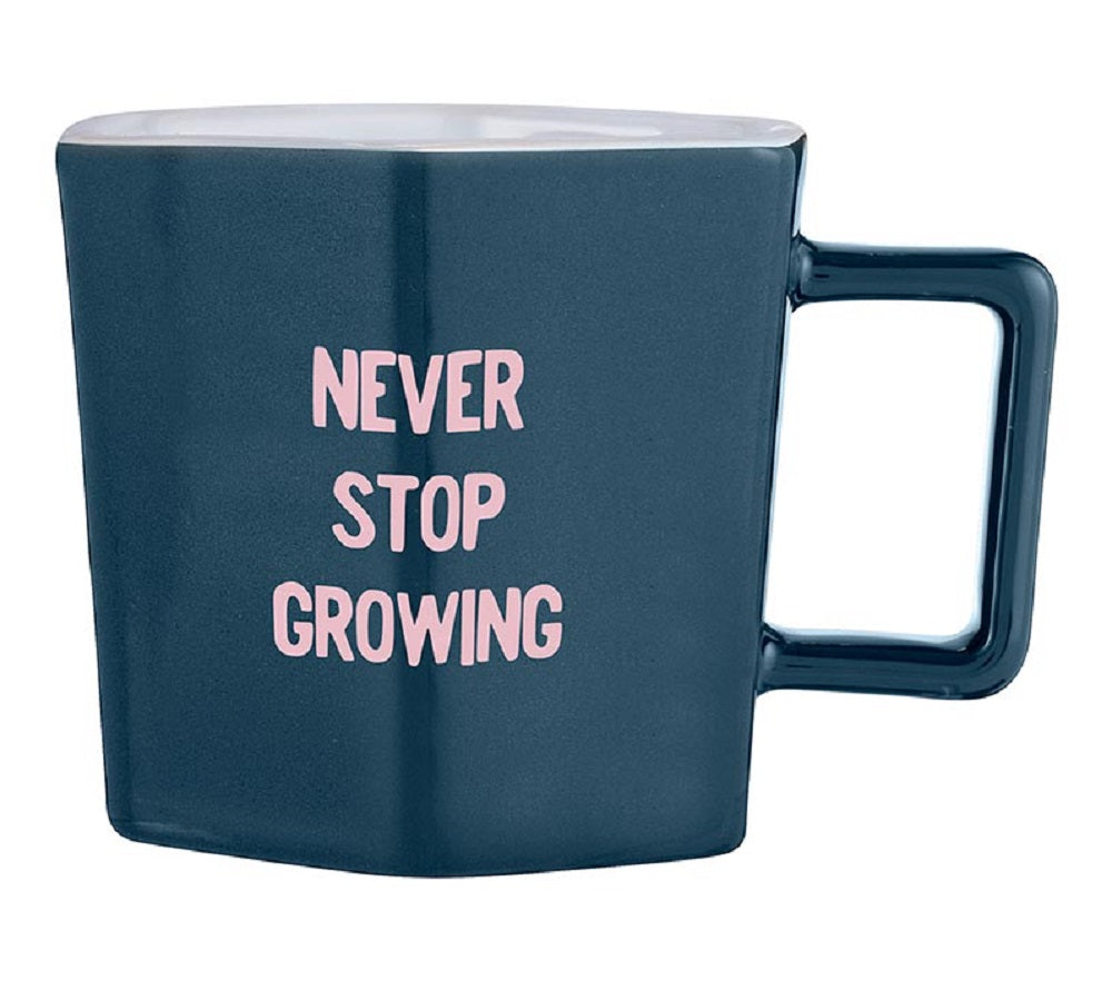 Never Stop Growing Hexagon Mug and Saucer Set in Floral Design