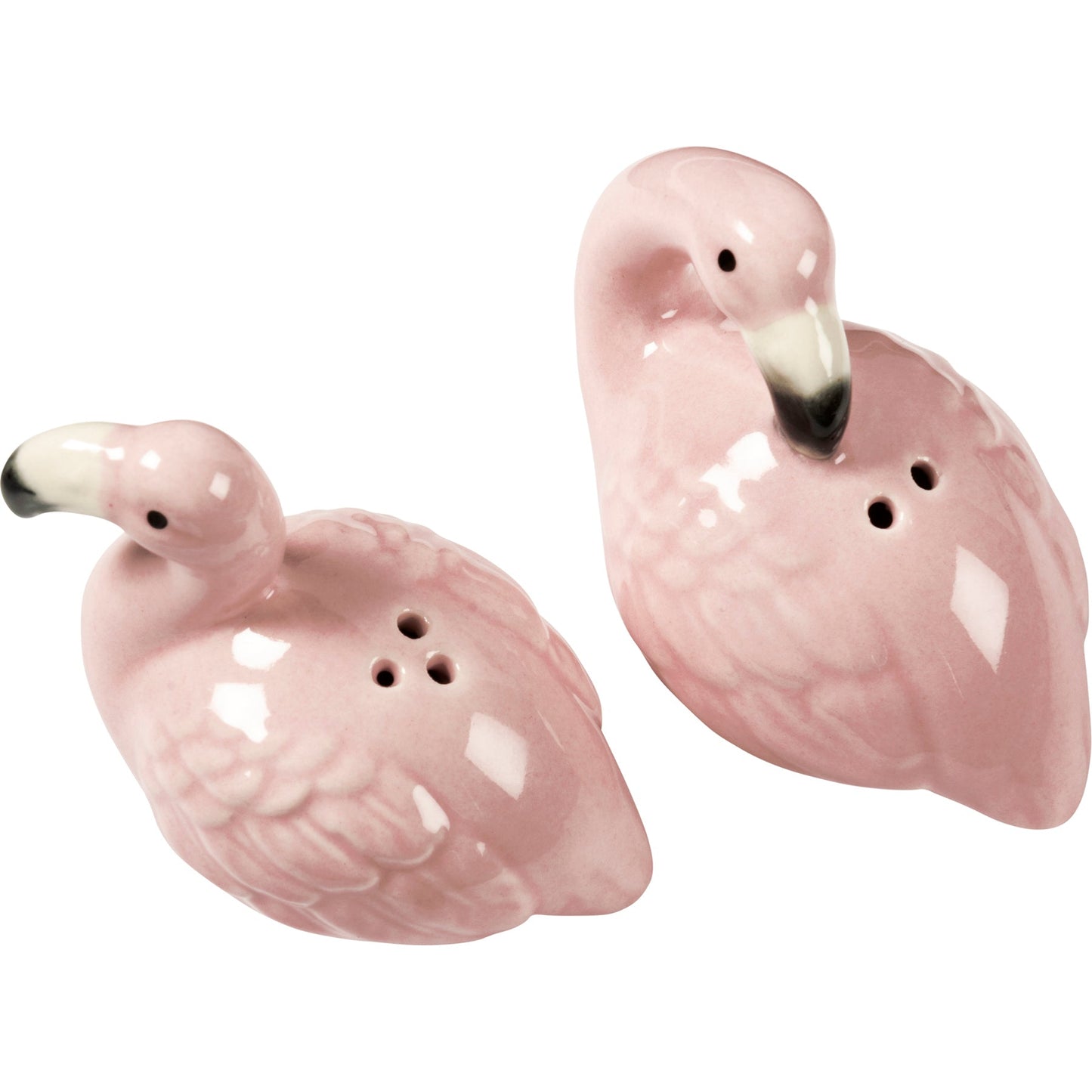 Pink Flamingo Salt & Pepper Set | Stoneware Pink Glazed Shakers