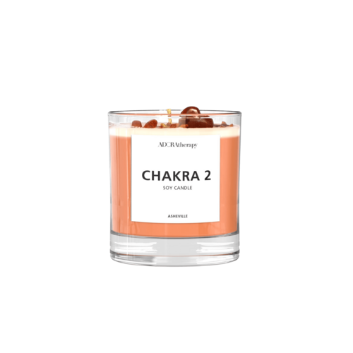 Chakra 2 Soy Candle with Sunstone Gemstones