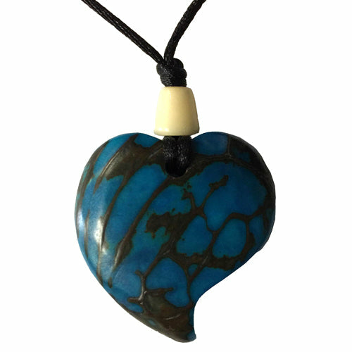 Tagua Nut Red Raindrop Pendant