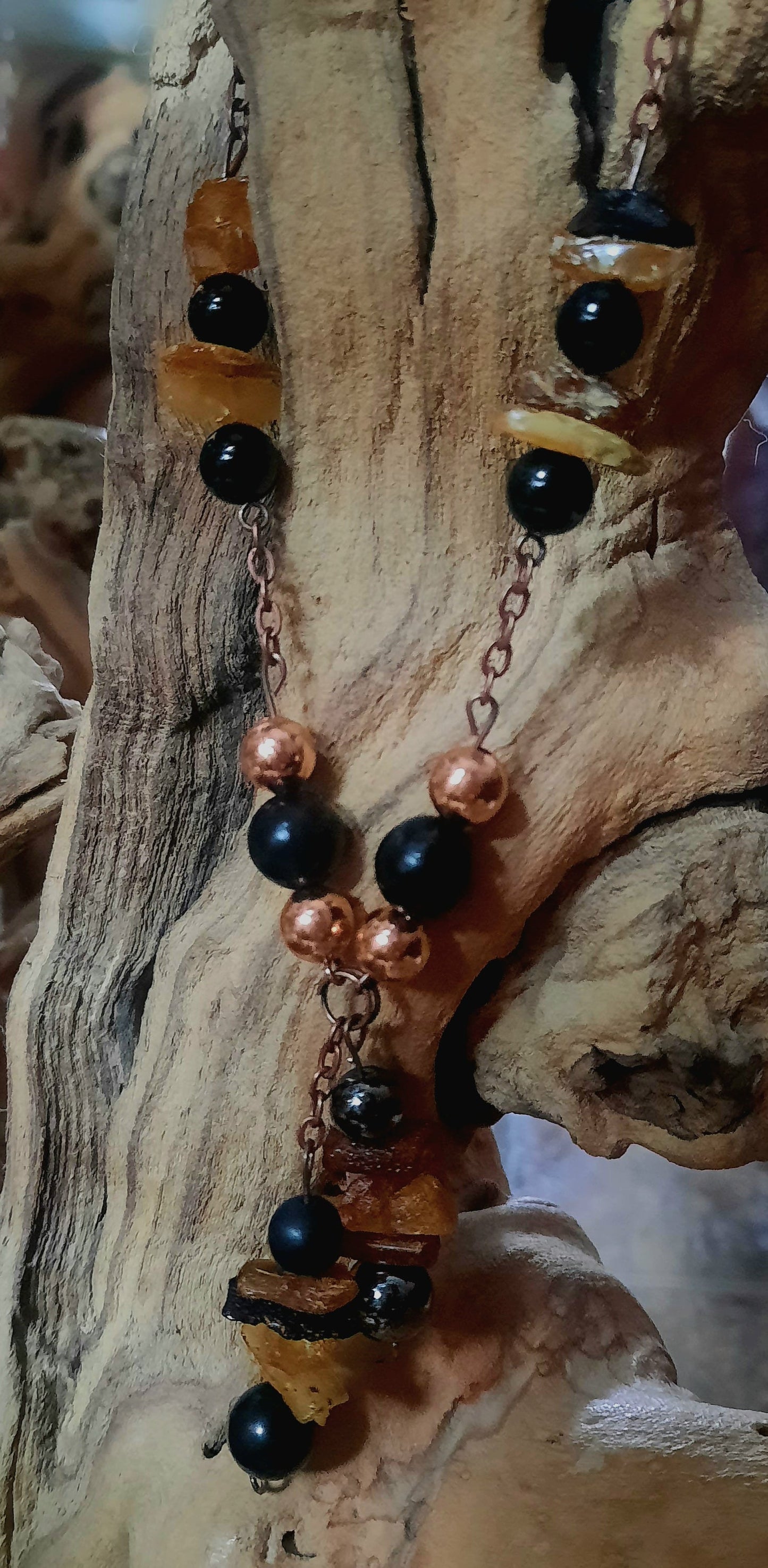 Healing Necklace - Shungite, Hematite, Black Tourmaline, Copper &