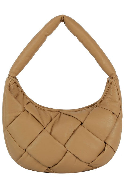 ecostitch Puffy Woven Hobo Shoulder Bag