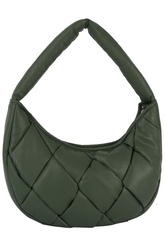 ecostitch Puffy Woven Hobo Shoulder Bag