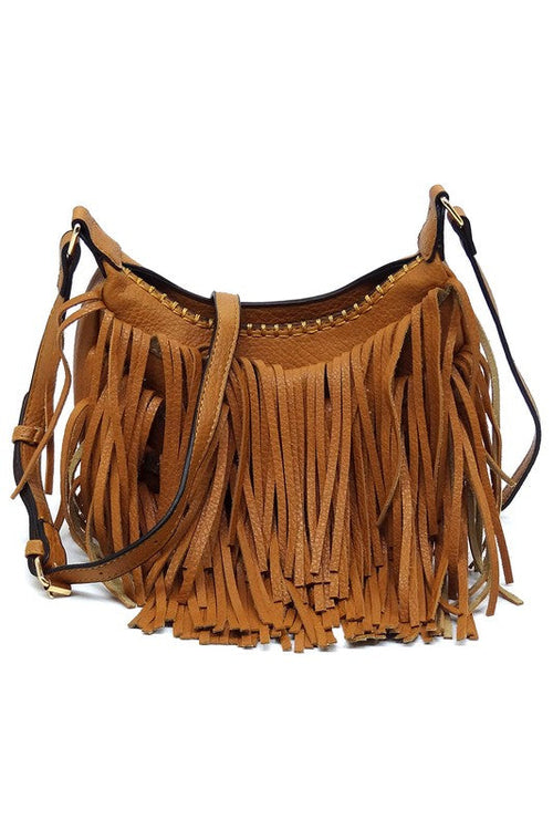 Fringe Hobo Crossbody Bag