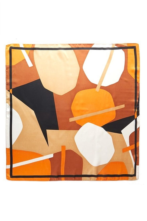 Abstract Printed Silky Square Scarf