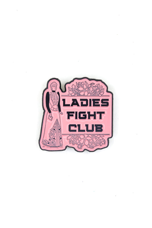 Ladies Fight Club Enamel Pin Victorian Funny Lapel Pin