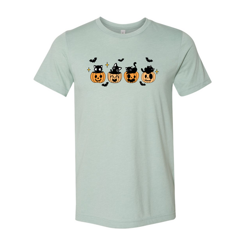 Black Cat Pumpkin Halloween Spooky Shirt