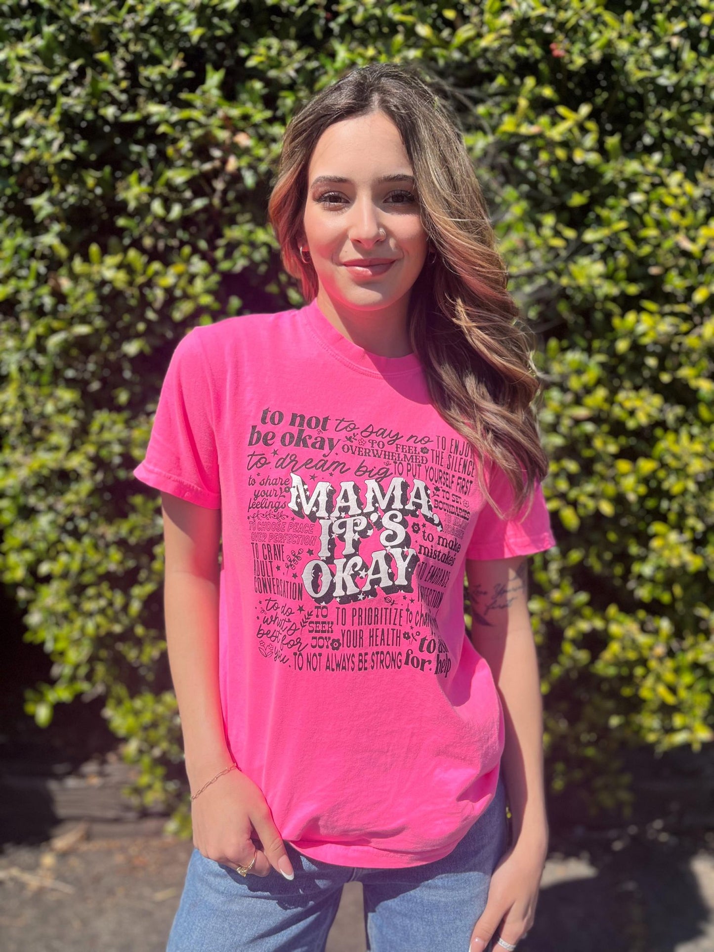 Mama It's Okay Pink Tee