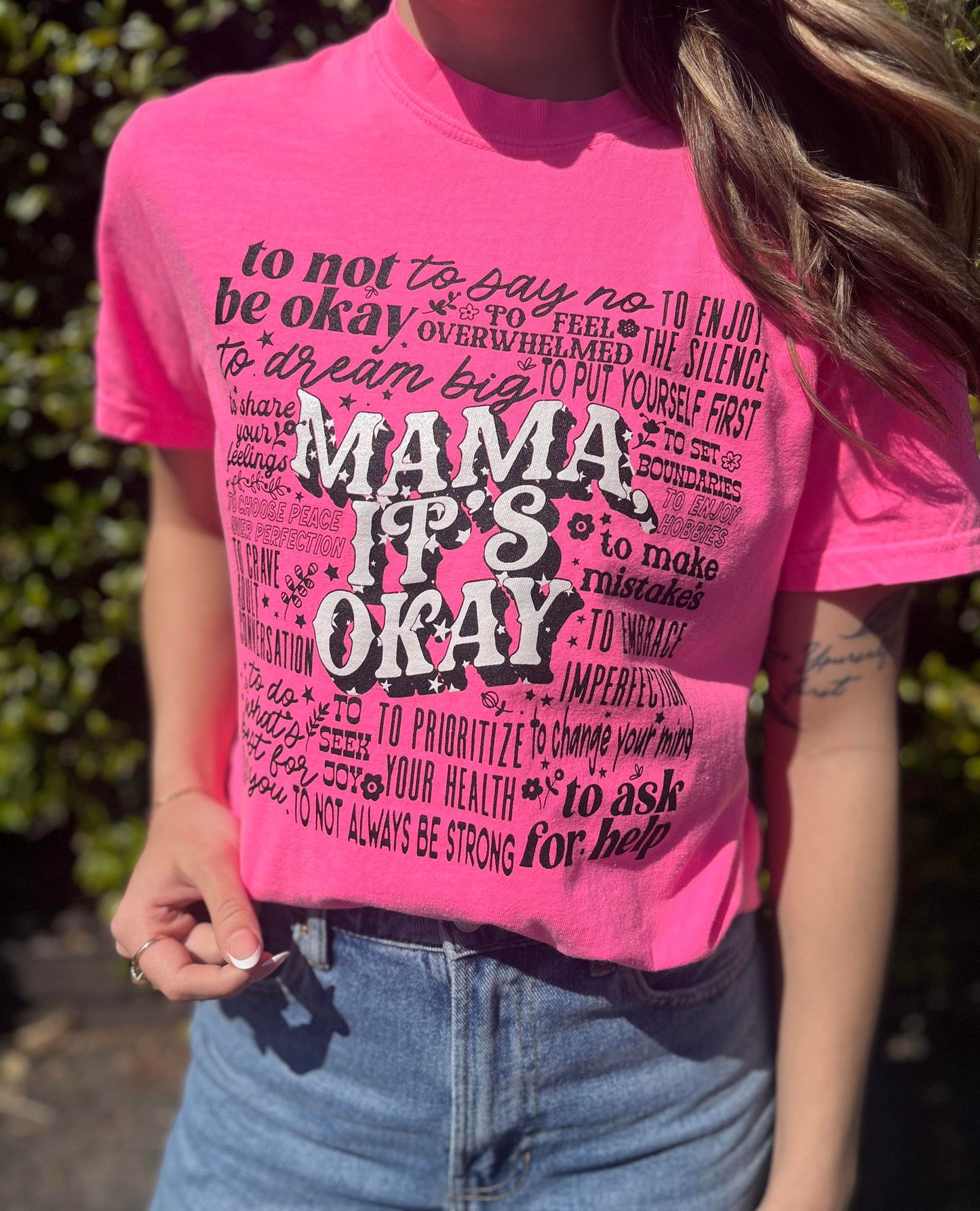 Mama It's Okay Pink Tee