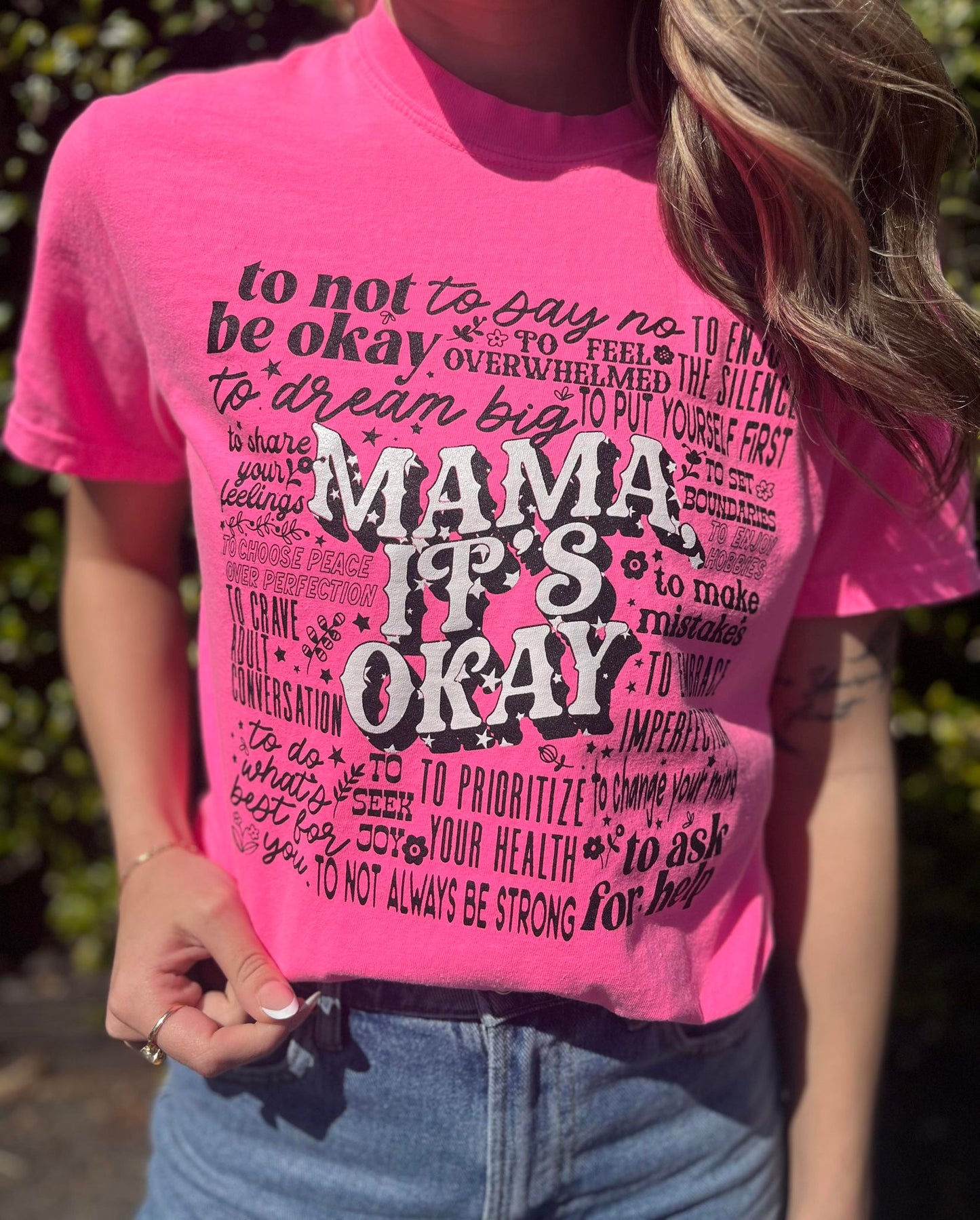 Mama It's Okay Pink Tee