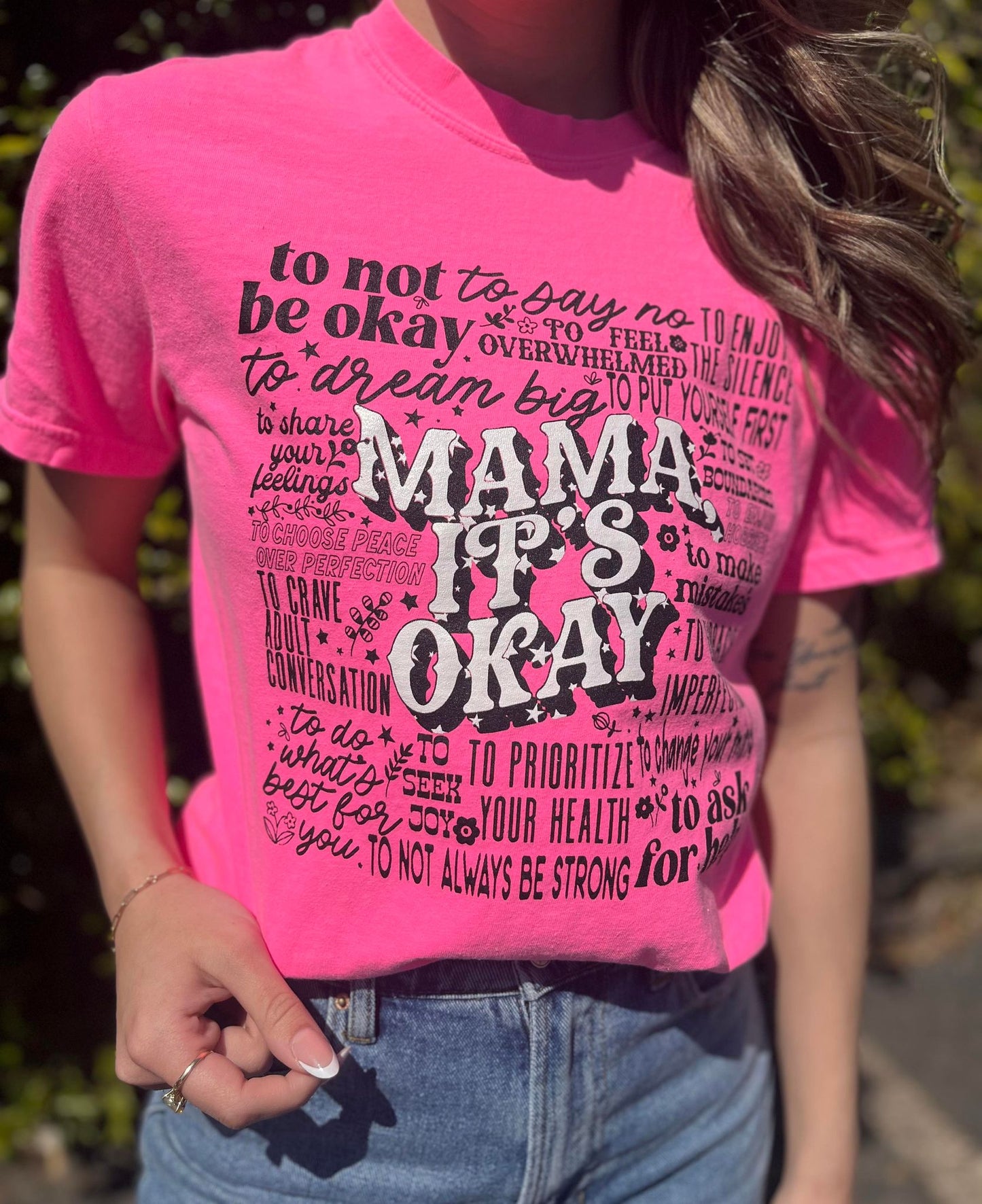 Mama It's Okay Pink Tee