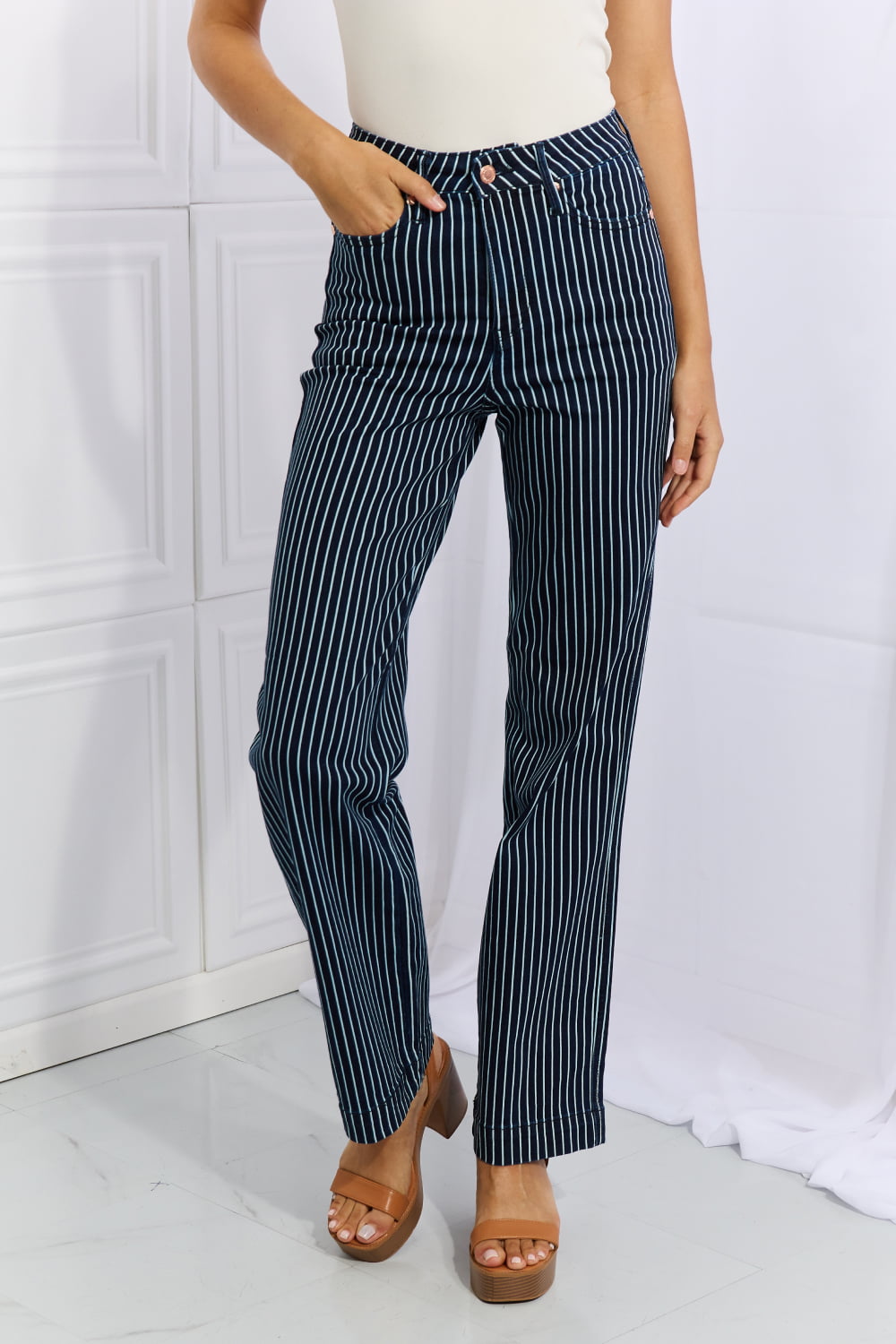 Judy Blue Cassidy Full Size High Waisted Tummy Control Striped