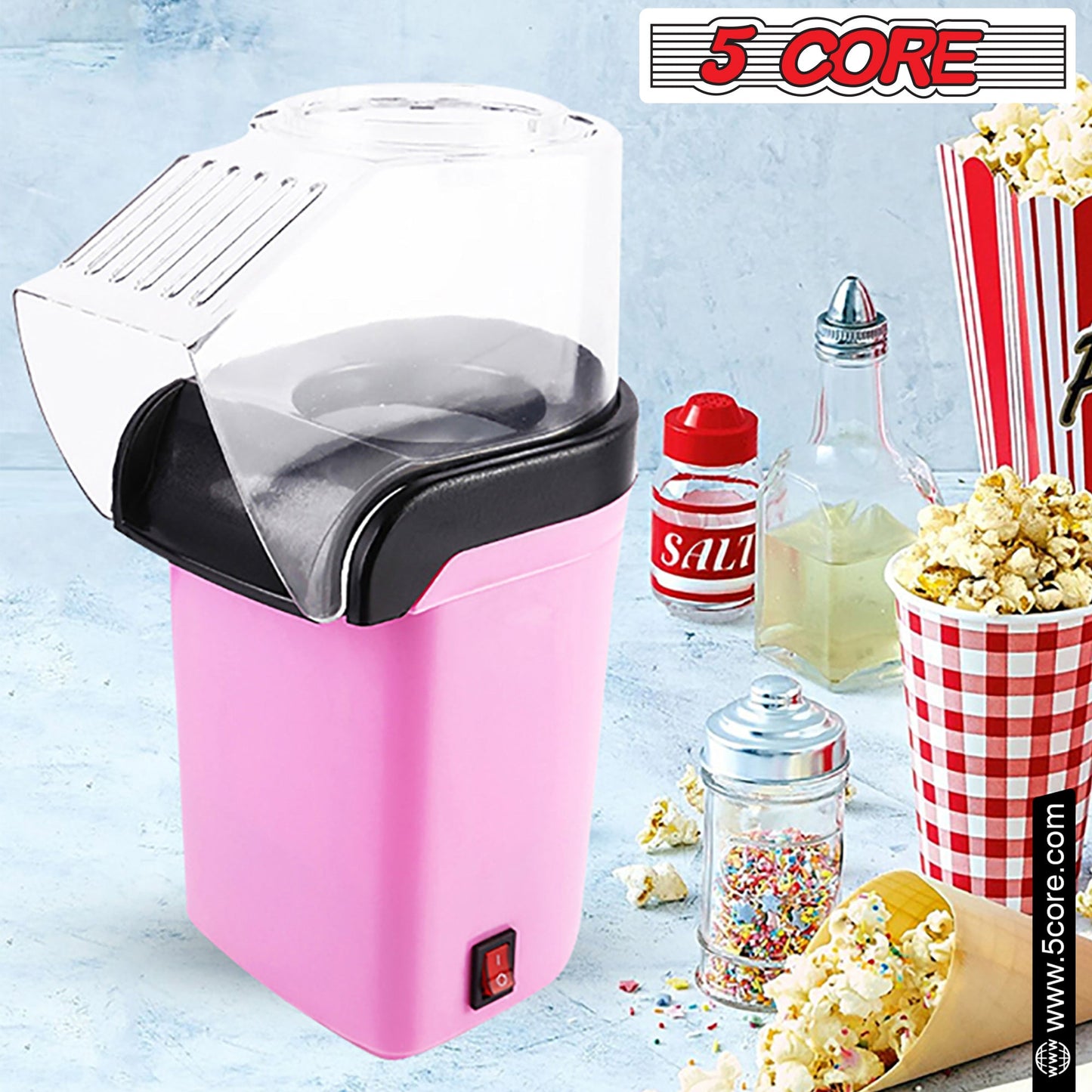 5Core Hot Air Popcorn Machine, 16 Cup, Electric Oil-Free Pop Corn