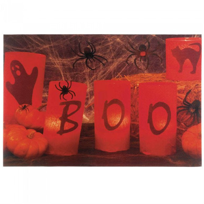 AEWholesale 10017688 Light Up BOO Canvas Halloween Art