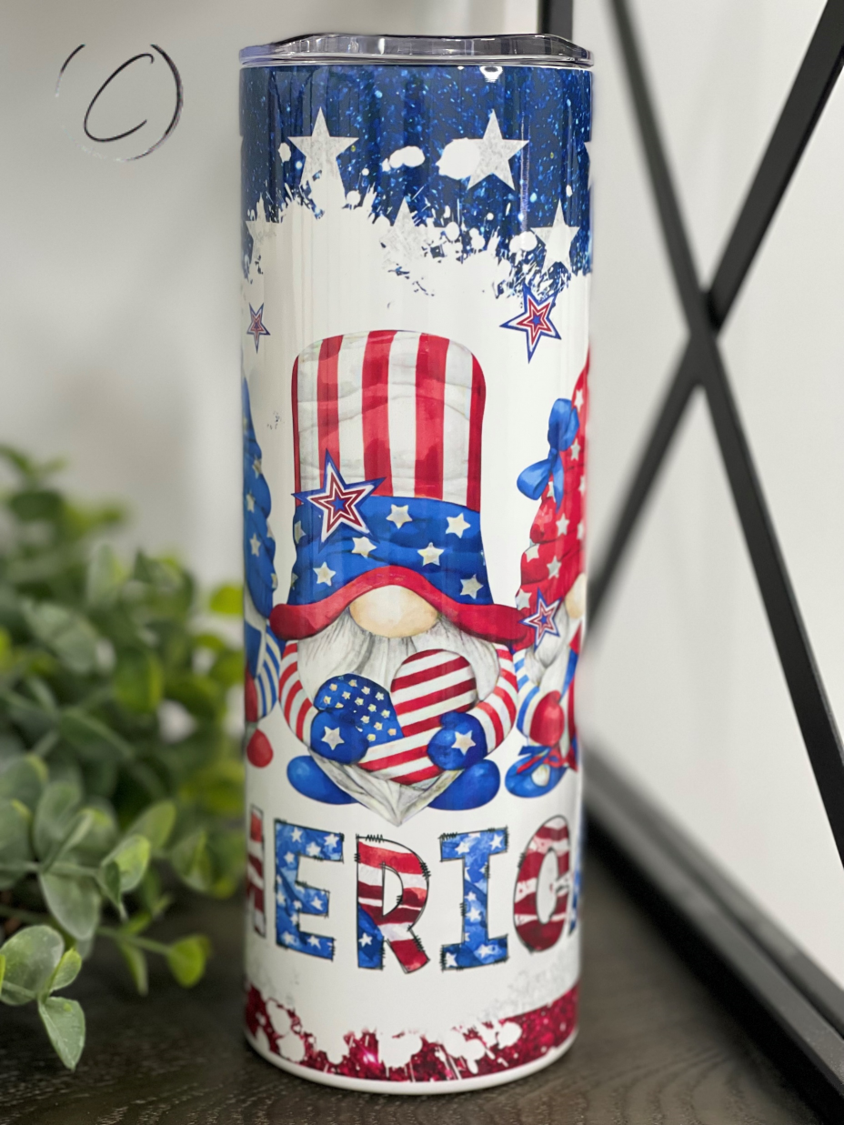 America Gnomes 20oz Skinny Tumbler