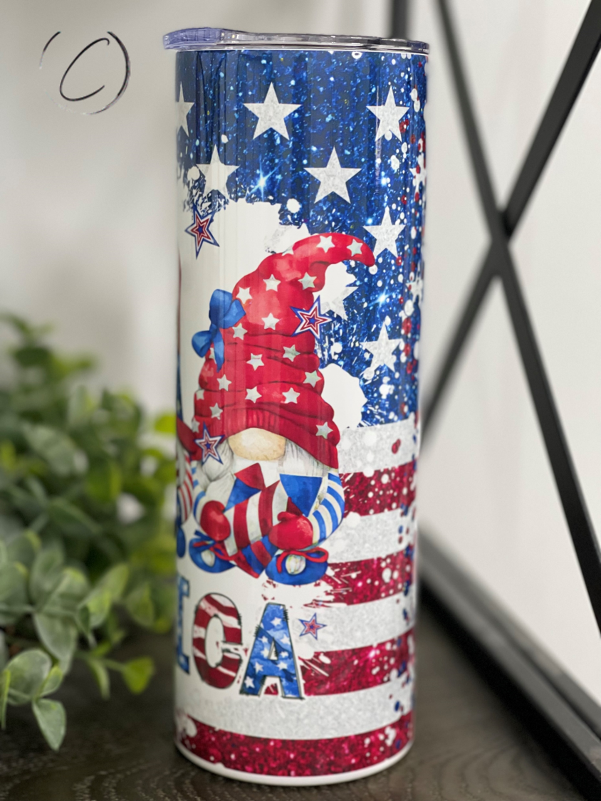 America Gnomes 20oz Skinny Tumbler