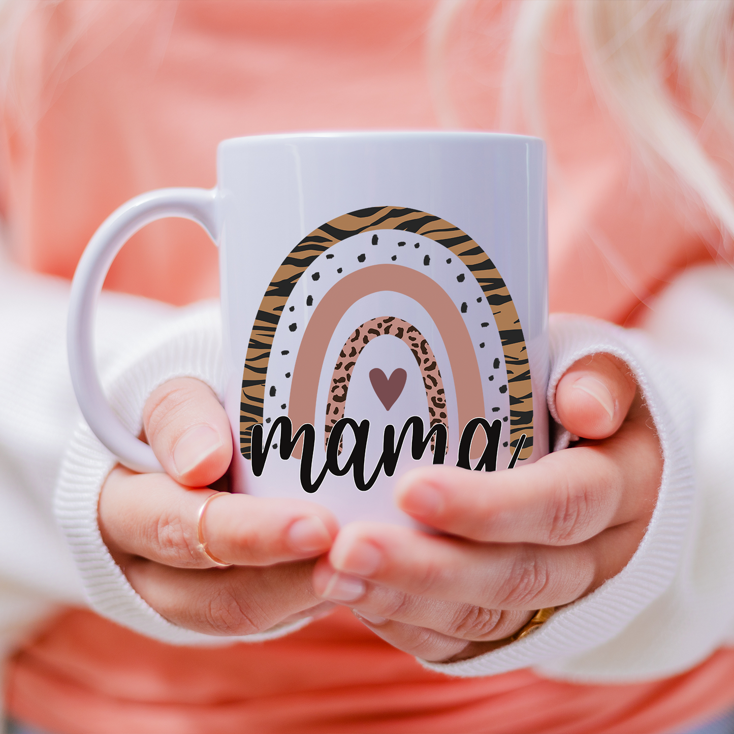 Animal Print Mama Rainbow 15oz Mug