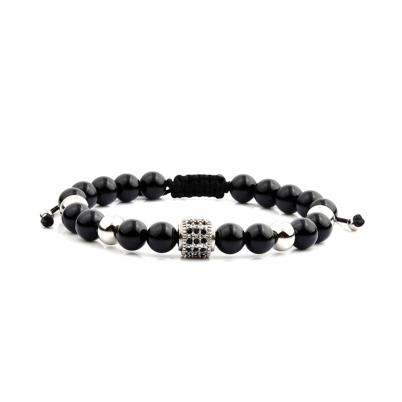 Crucible Men's Onyx Beaded Macramé Bracelet