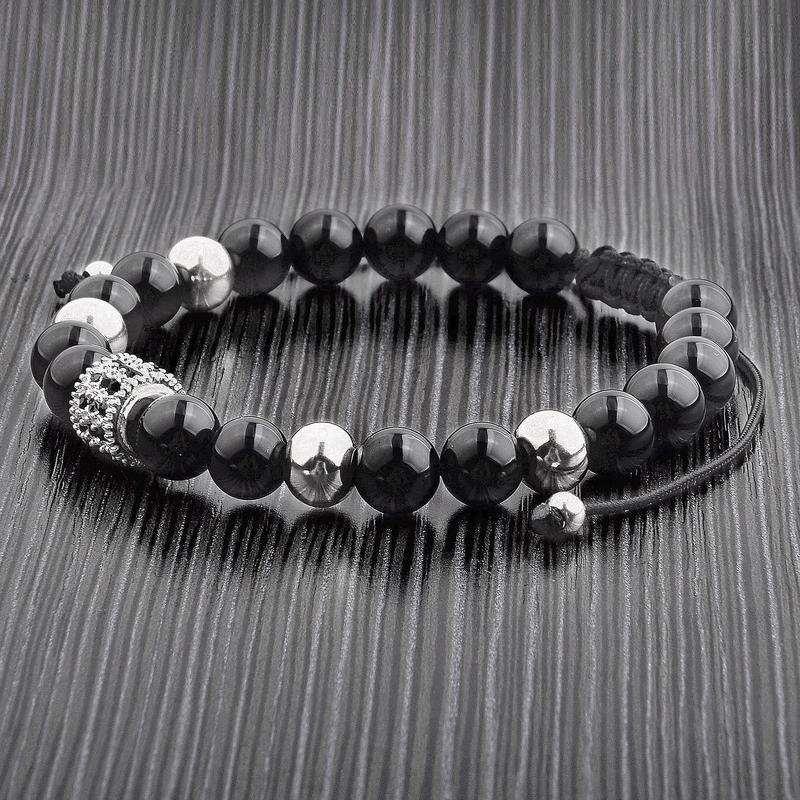 Crucible Men's Onyx Beaded Macramé Bracelet