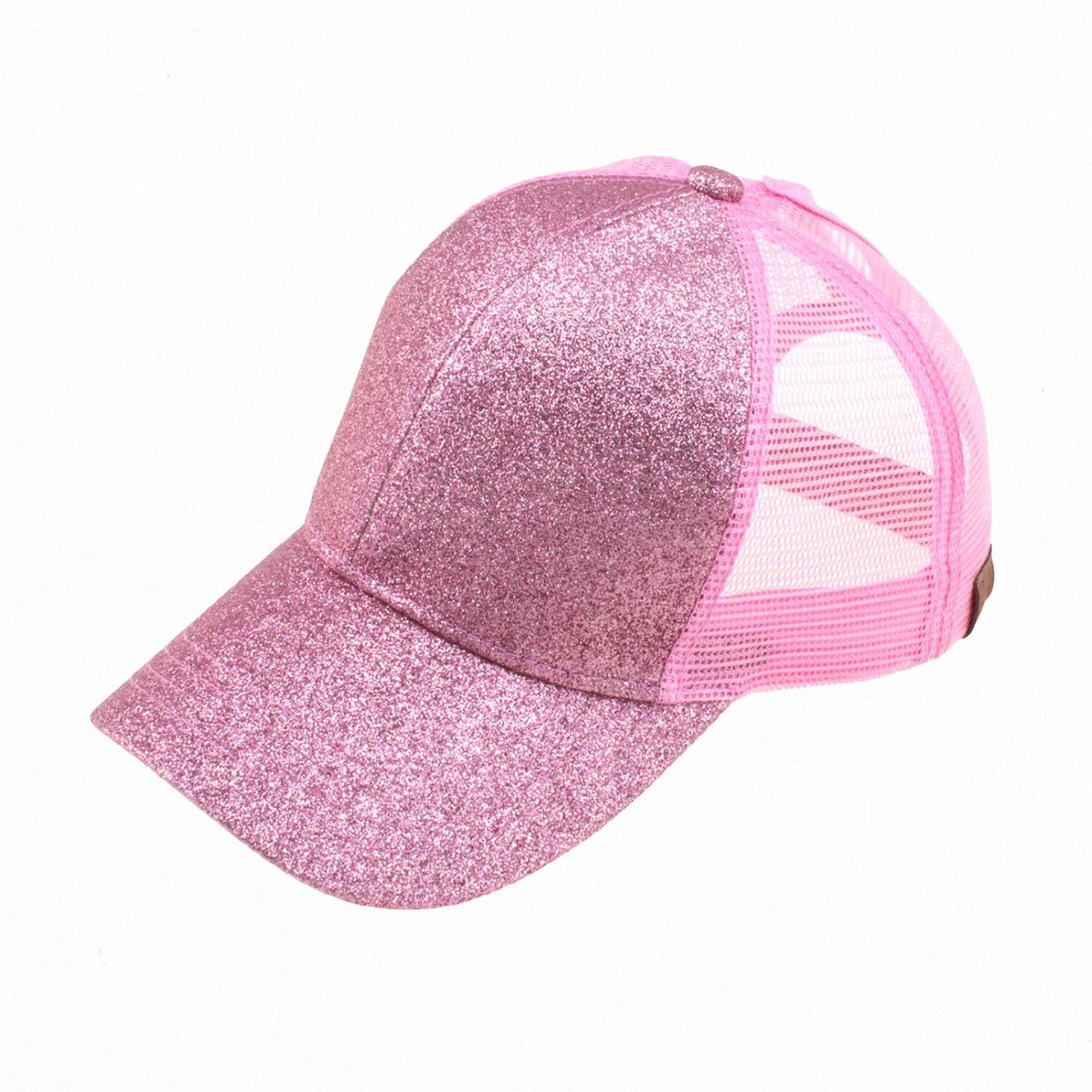 CC Glitter Messy Bun Pony Cap Women Kids, Toddler Trucker Hats