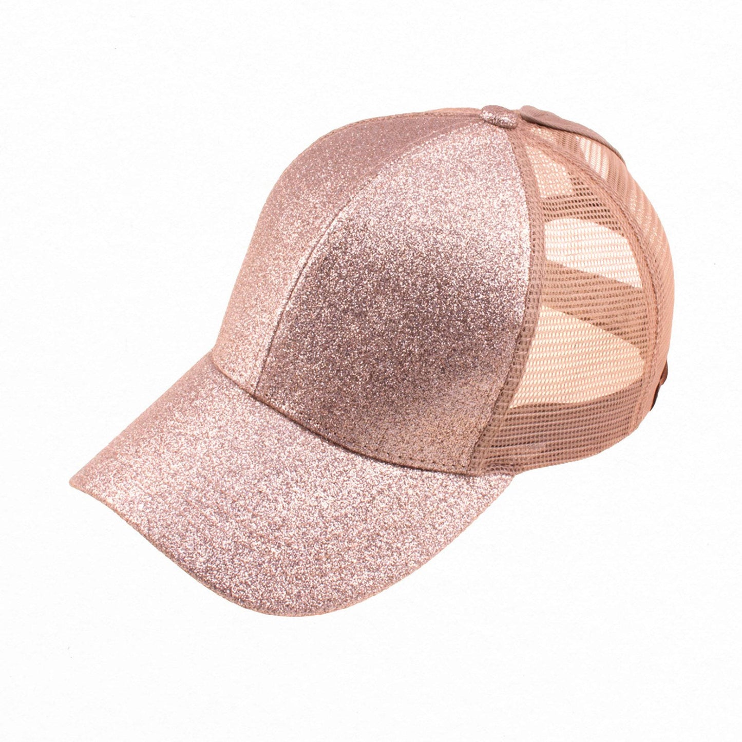 CC Glitter Messy Bun Pony Cap Women Kids, Toddler Trucker Hats