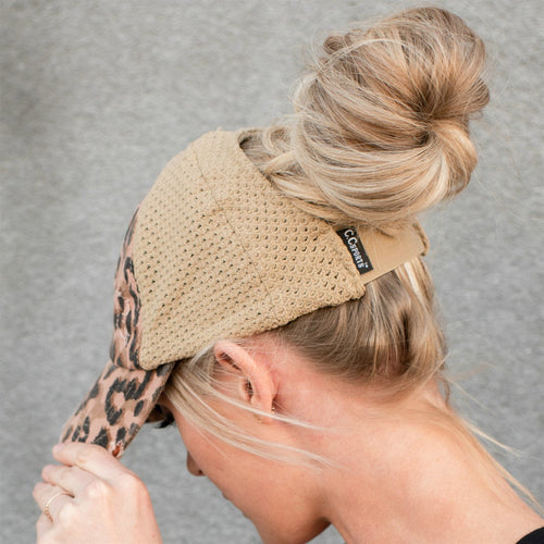 CC Leopard Women Hats Extremely Comfy Fit Ponytail Cap