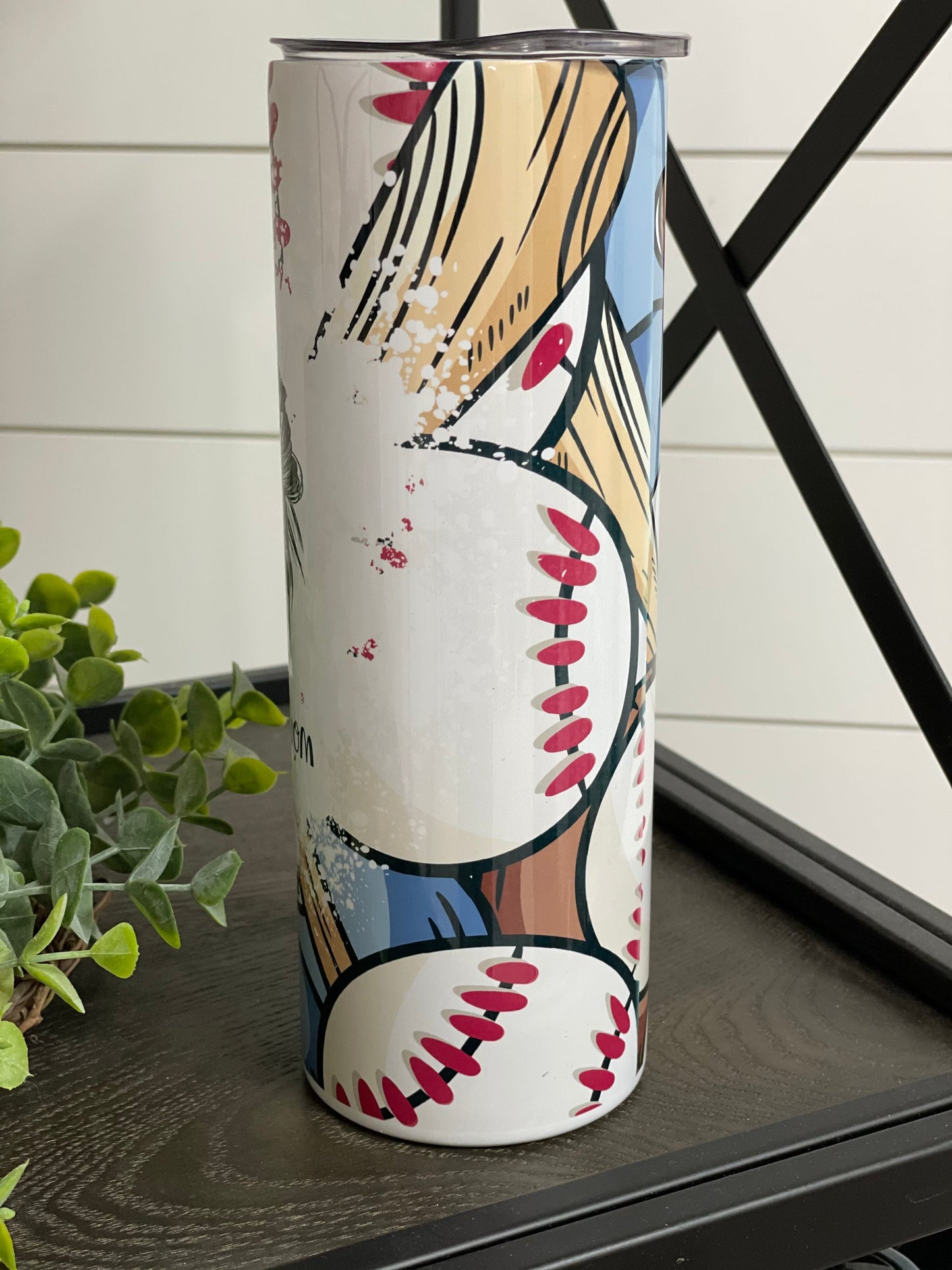 #BaseballMom 20oz Skinny Tumbler