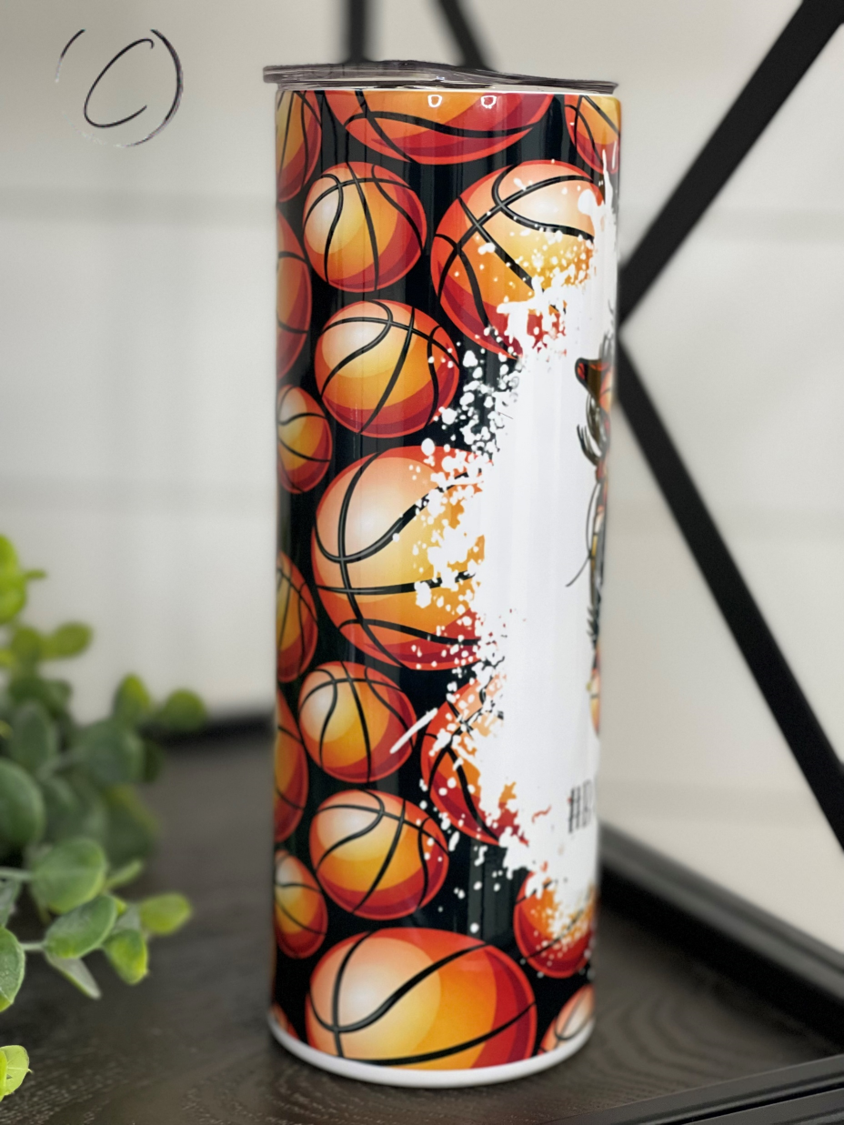 #Basketballmom 20oz Skinny Tumbler