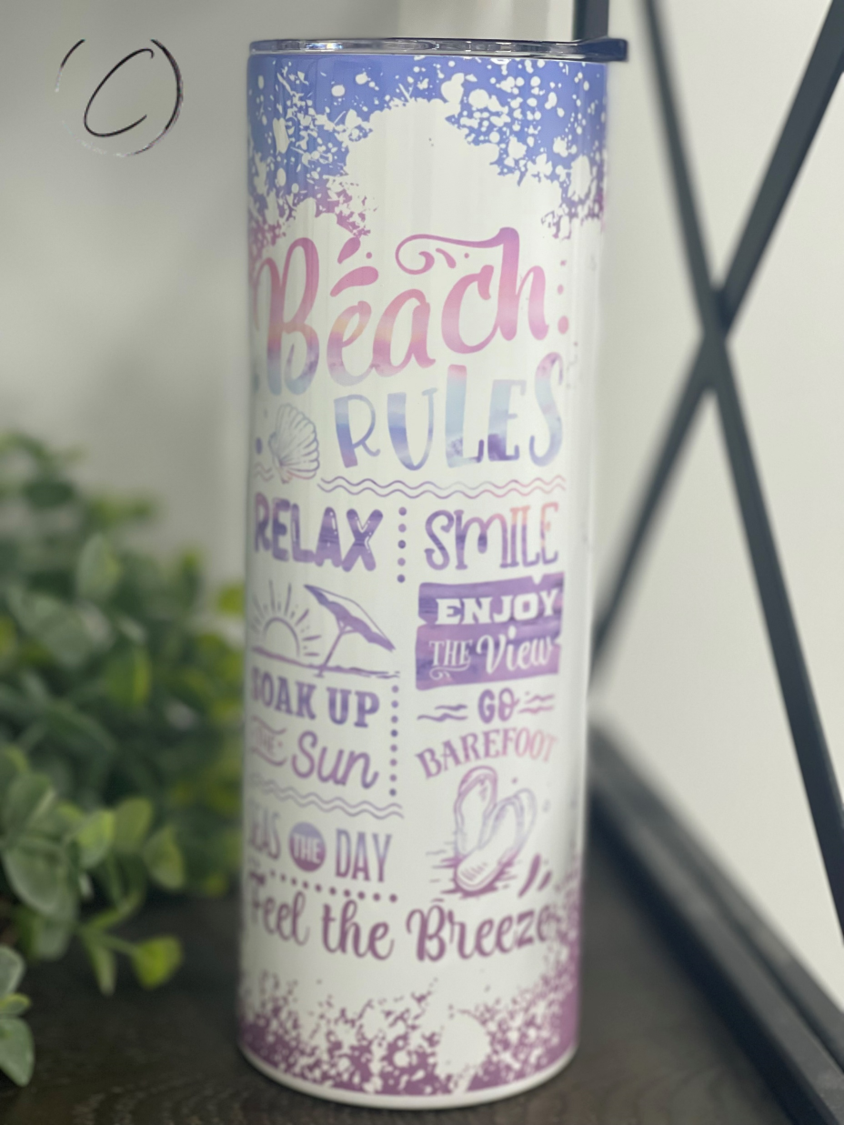 Beach Rules 20oz Skinny Tumbler