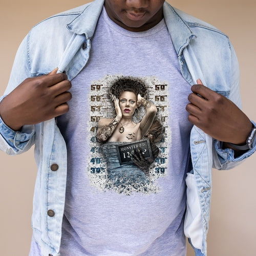 Bride of Frankenstein Mugshot Unisex T-shirt