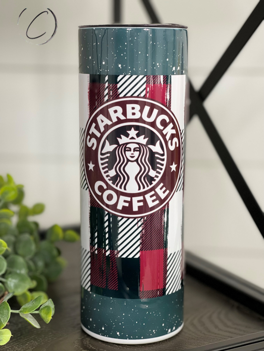 Buffalo Plaid Starbucks 20oz Skinny Tumbler