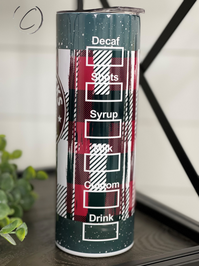 Buffalo Plaid Starbucks 20oz Skinny Tumbler