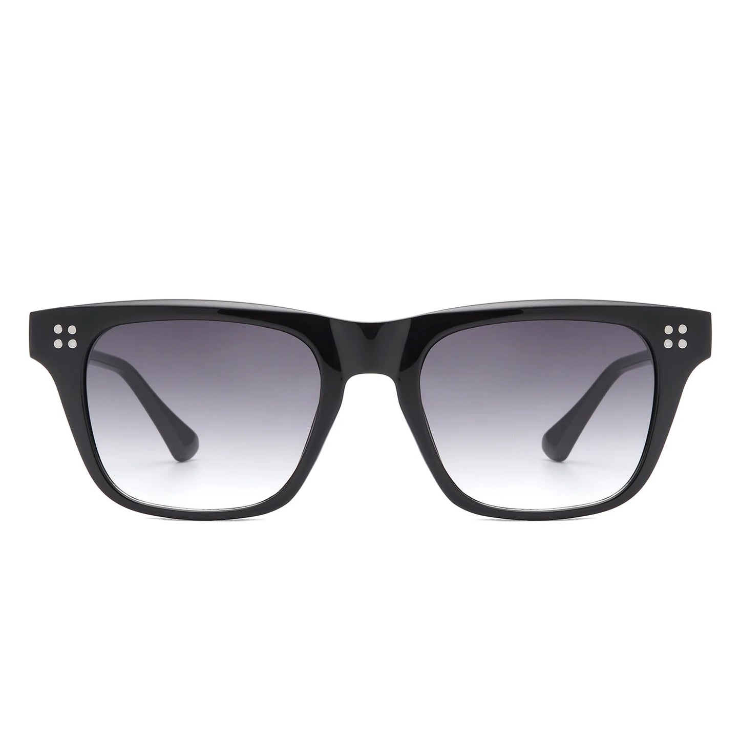 Shimmer - Classic Square Tinted Flat Top Horn-Rimmed Sunglasses