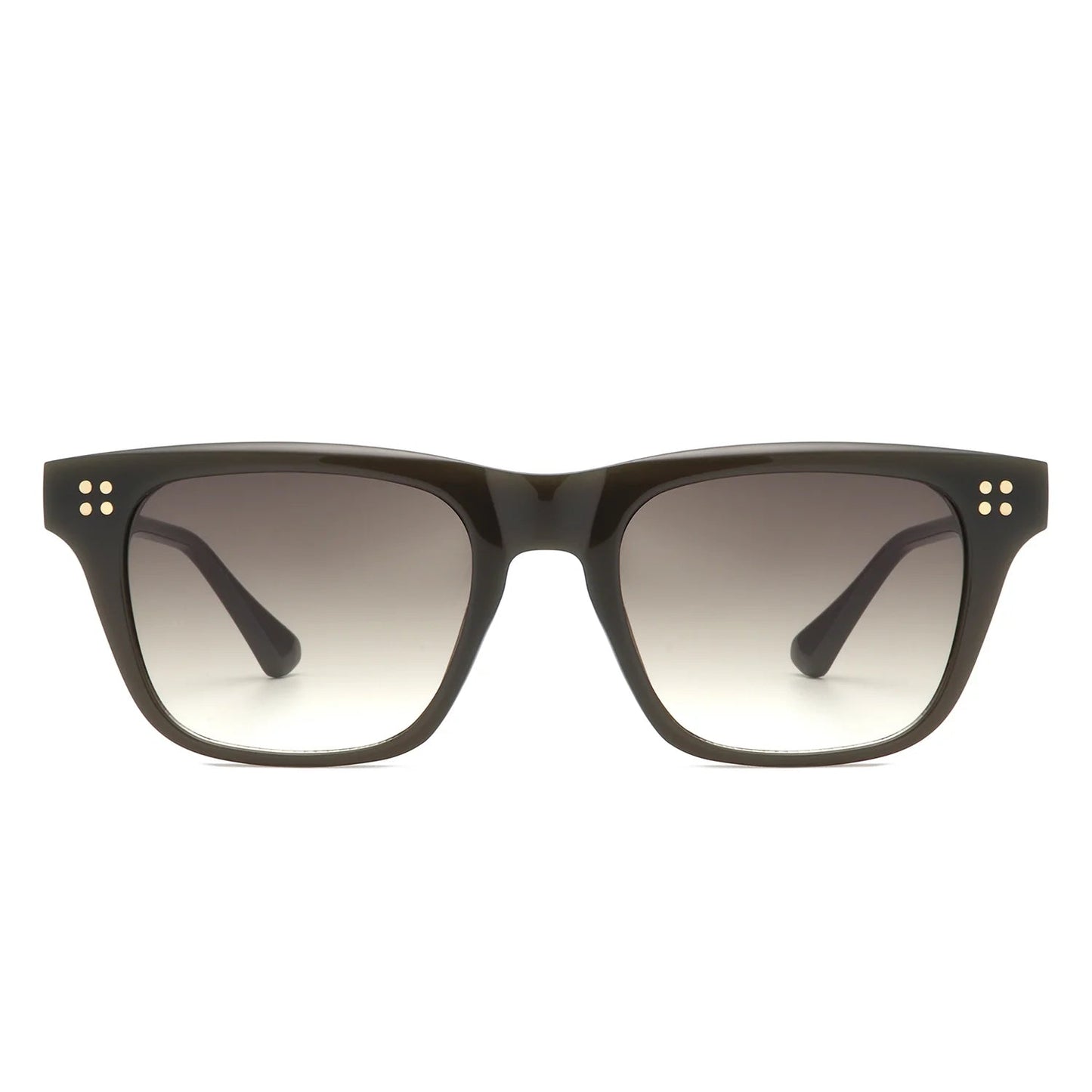 Shimmer - Classic Square Tinted Flat Top Horn-Rimmed Sunglasses