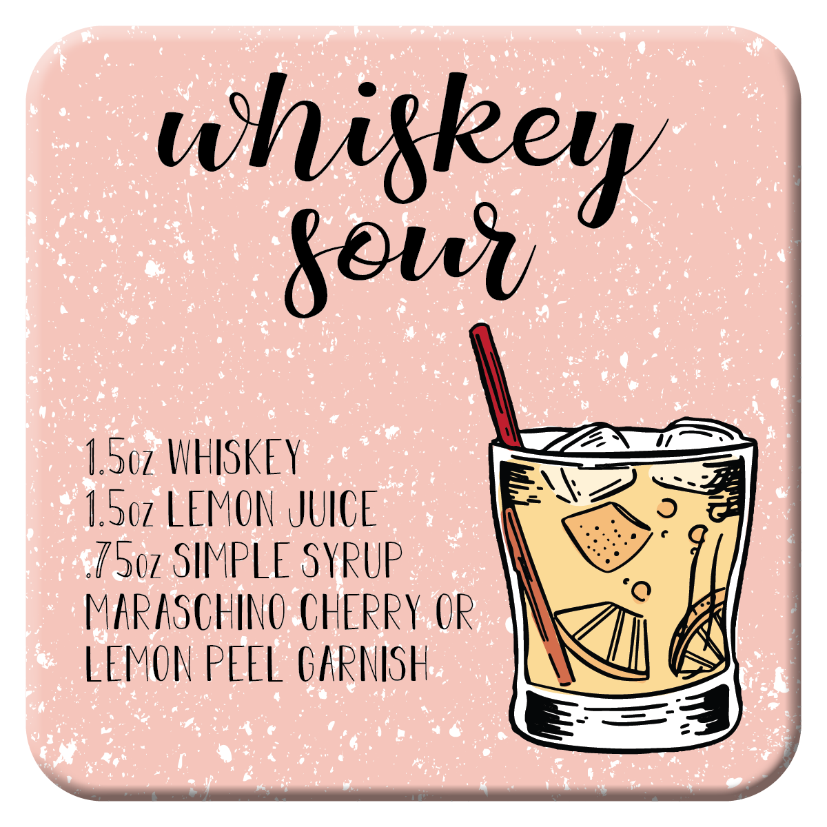 Whiskey Cocktail Coaster Set