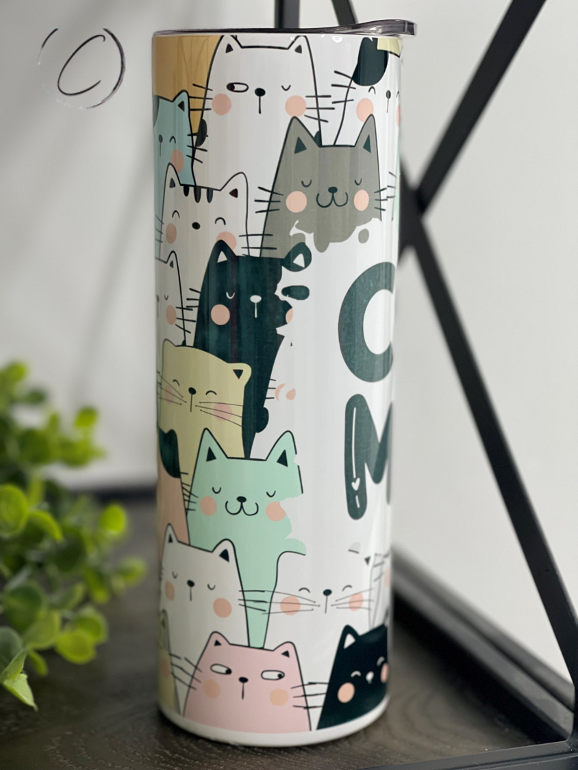 Cat Mom 20oz Skinny Tumbler