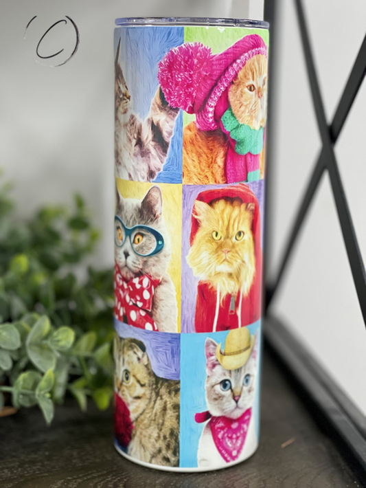 Cat Portraits 20oz Skinny Tumbler