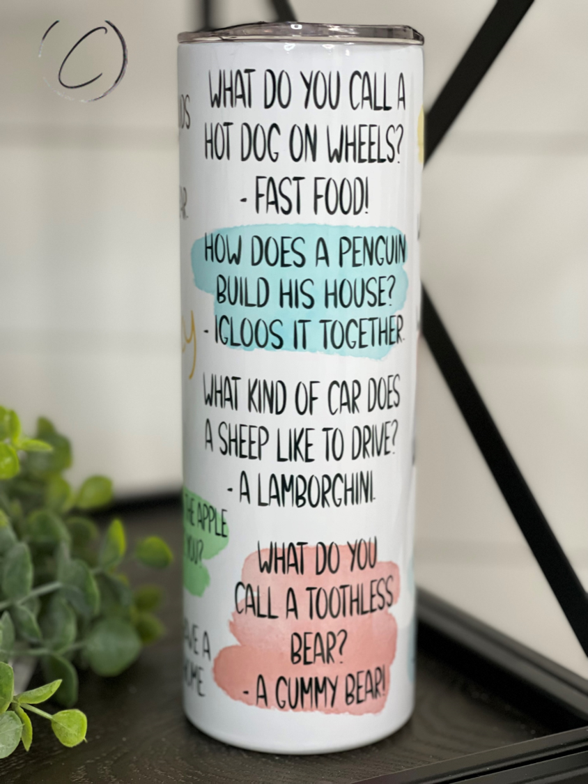 Dad's Emergency Jokes 20oz Skinny Tumbler