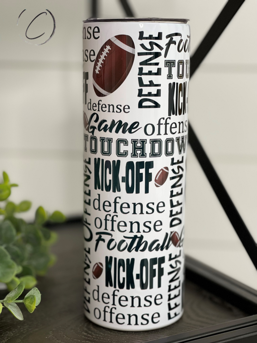 Football Terms 20oz Skinny Tumbler