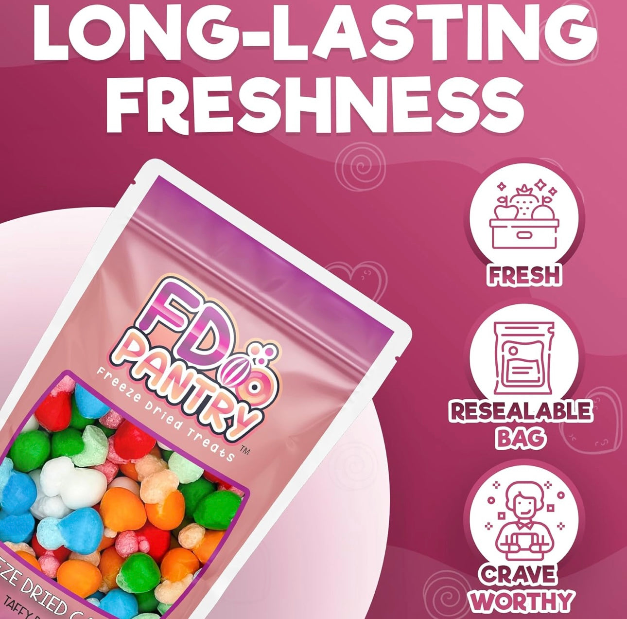 Freeze Dried Air Taffy Bites Crunchy Candy