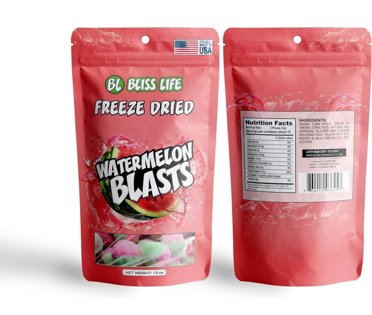 Bliss Life Freeze Dried Watermelon Blasts