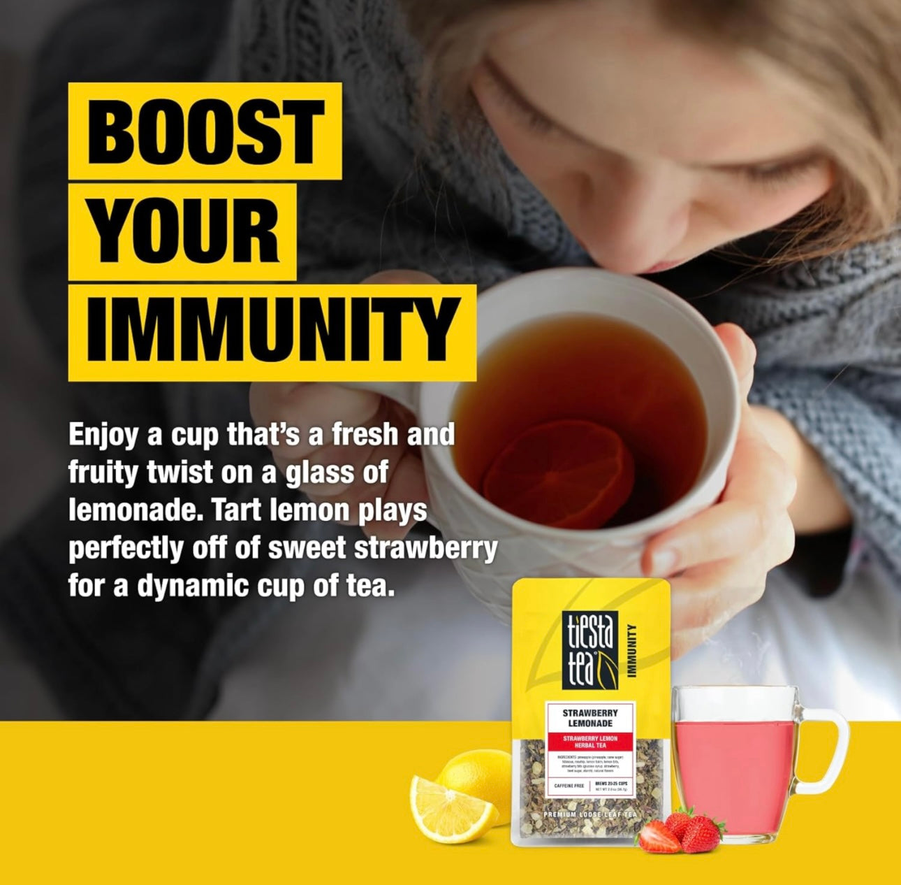 Tiesta Tea Immunity Strawberry Lemonade Loose Leaf Tea