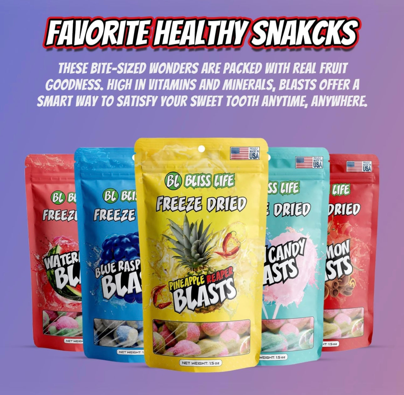 Bliss Life Freeze Dried Watermelon Blasts