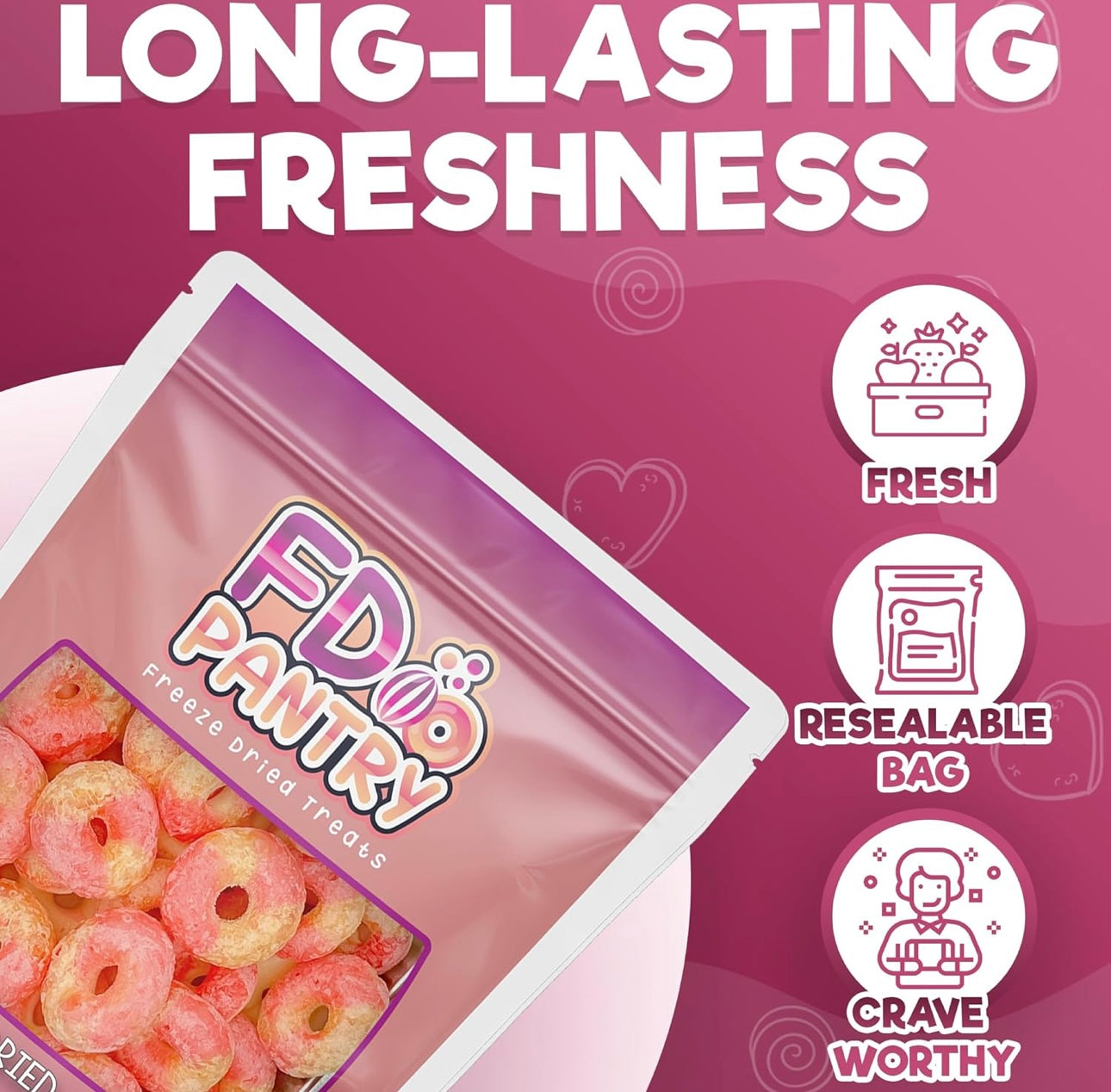 Freeze Dried Peach Rings Candy