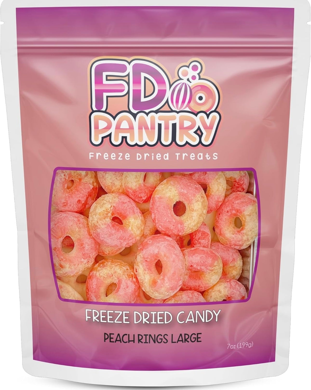 Freeze Dried Peach Rings Candy