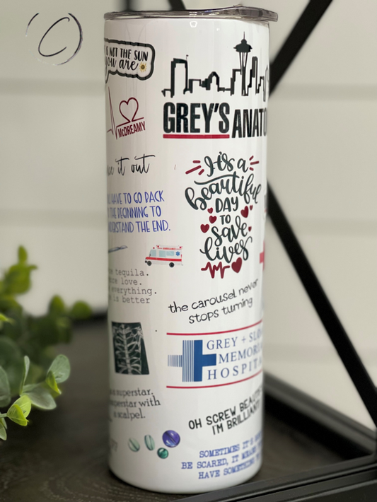 Grey's Anatomy 20oz Skinny Tumbler