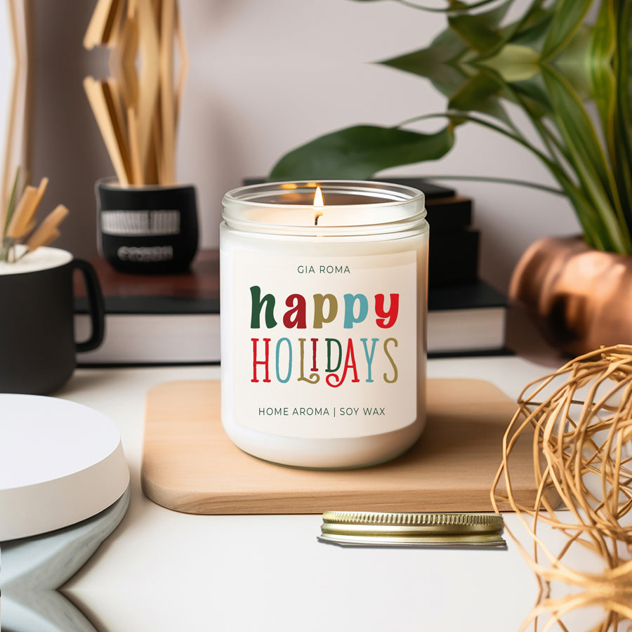 Happy Holiday Candle